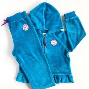 Converse Blue Velvet Hooded 2 Pieces Set 24M